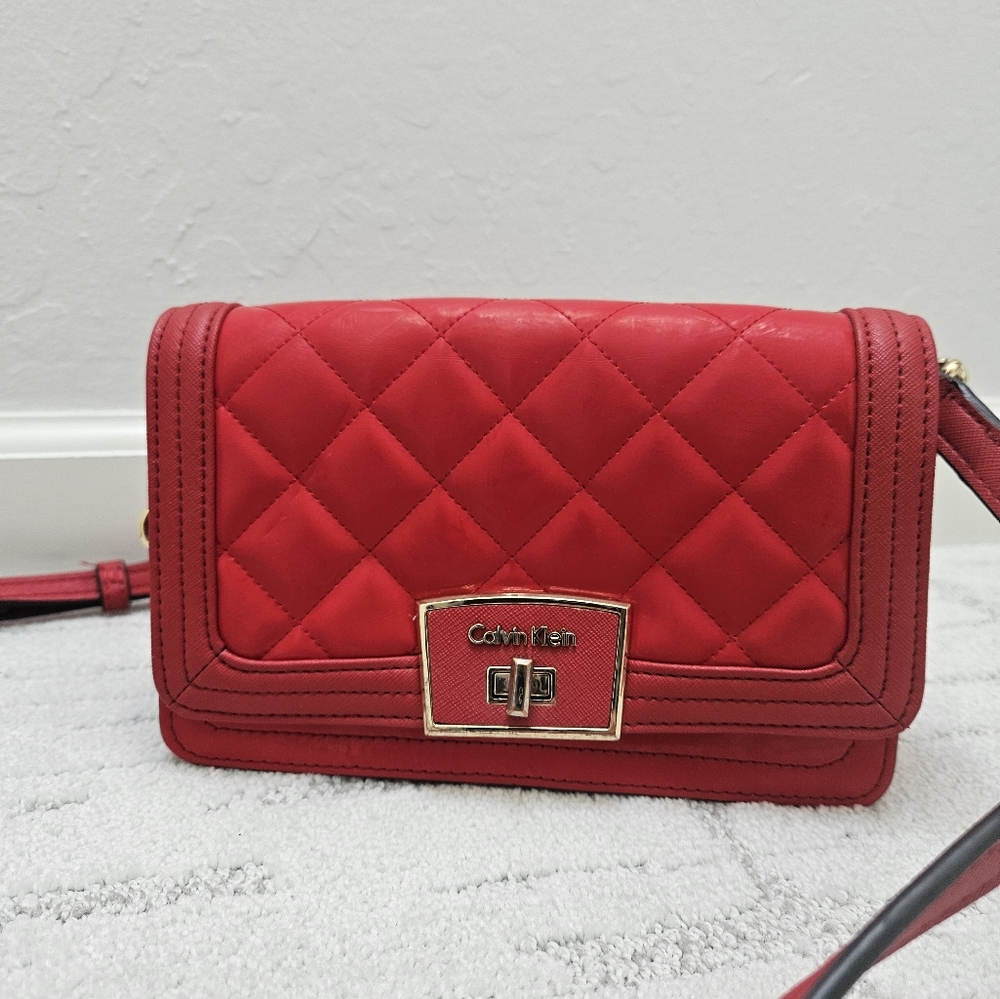 Calvin Klein Red Shoulder Strap Bag
